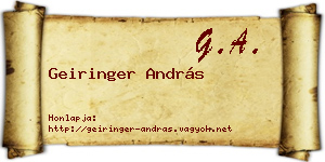 Geiringer András névjegykártya